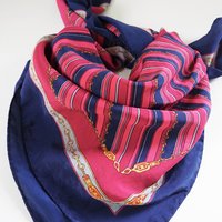 Vintage silk scarf | Striped silk scarf | Small vintage silk scarf | Silk scarf