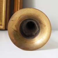 Vintage brass vase | Etched brass vase | Vintage single flower vase | Tall brass vase | Vintage vase