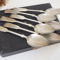 Set of six vintage tablespoons | Large vintage spoons | Musla tablespoons | Vintage alpacca silver tablespoons | Vintage alpacca spoons