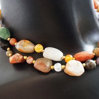 Set of two vintage necklaces | Vintage tumblestone necklaces | Chunky crystal necklaces | Matching tumblestone necklaces