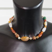 Set of two vintage necklaces | Vintage tumblestone necklaces | Chunky crystal necklaces | Matching tumblestone necklaces