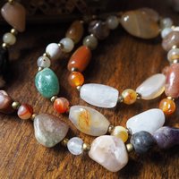 Set of two vintage necklaces | Vintage tumblestone necklaces | Chunky crystal necklaces | Matching tumblestone necklaces