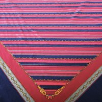 Vintage silk scarf | Striped silk scarf | Small vintage silk scarf | Silk scarf