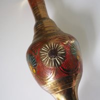 Vintage brass vase | Etched brass vase | Vintage single flower vase | Tall brass vase | Vintage vase