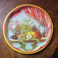 Vintage Daher Decorated Ware tray | Vintage floral tin tray | Vintage scalloped tin tray | Vintage tray | Made in England