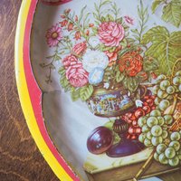 Vintage Daher Decorated Ware tray | Vintage floral tin tray | Vintage scalloped tin tray | Vintage tray | Made in England