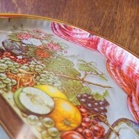 Vintage Daher Decorated Ware tray | Vintage floral tin tray | Vintage scalloped tin tray | Vintage tray | Made in England