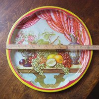 Vintage Daher Decorated Ware tray | Vintage floral tin tray | Vintage scalloped tin tray | Vintage tray | Made in England