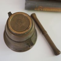 Vintage brass mortar and pestle | Small brass mortar | Small vintage mortar and pestle