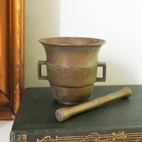 Vintage brass mortar and pestle | Small brass mortar | Small vintage mortar and pestle