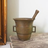 Vintage brass mortar and pestle | Small brass mortar | Small vintage mortar and pestle