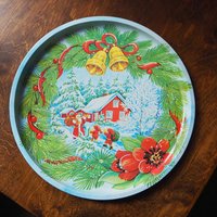 Vintage Christmas tray | Vintage tin tray | Vintage Santa Claus tin tray | Vintage tray | Made in Finland