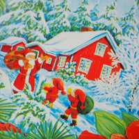 Vintage Christmas tray | Vintage tin tray | Vintage Santa Claus tin tray | Vintage tray | Made in Finland