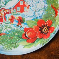 Vintage Christmas tray | Vintage tin tray | Vintage Santa Claus tin tray | Vintage tray | Made in Finland