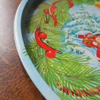 Vintage Christmas tray | Vintage tin tray | Vintage Santa Claus tin tray | Vintage tray | Made in Finland