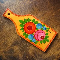 Vintage cutting board | Vintage folk art cutting board | Vintage handpainted food board | Khokhloma cutting board