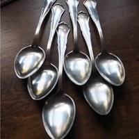Set of six vintage spoons | Vintage spoons | Vintage alpacca silver spoons | Vintage alpacca spoons