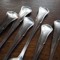 Set of six vintage spoons | Vintage spoons | Vintage alpacca silver spoons | Vintage alpacca spoons