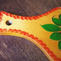 Vintage cutting board | Vintage folk art cutting board | Vintage handpainted food board | Khokhloma cutting board
