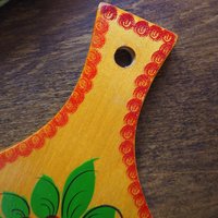 Vintage cutting board | Vintage folk art cutting board | Vintage handpainted food board | Khokhloma cutting board