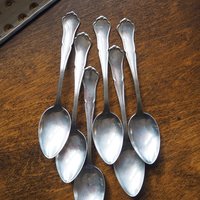 Set of six vintage spoons | Vintage spoons | Vintage alpacca silver spoons | Vintage alpacca spoons