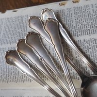 Set of six vintage spoons | Vintage spoons | Vintage alpacca silver spoons | Vintage alpacca spoons