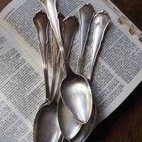 Set of six vintage spoons | Vintage spoons | Vintage alpacca silver spoons | Vintage alpacca spoons