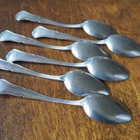 Set of six vintage spoons | Vintage spoons | Vintage alpacca silver spoons | Vintage alpacca spoons