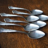 Set of six vintage spoons | Vintage spoons | Vintage alpacca silver spoons | Vintage alpacca spoons