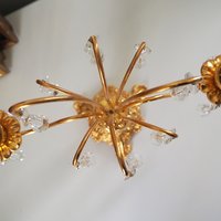 Vintage crystal candelabra | Vintage two arm candelabra | Gold plated candelabra | Vintage candelabra