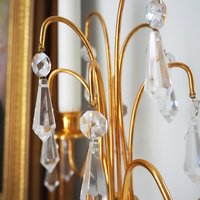 Vintage crystal candelabra | Vintage two arm candelabra | Gold plated candelabra | Vintage candelabra