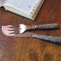 Vintage alpacca silver serving utensils | Alpacca silver serving utensils | Vintage serving set | 1950s serving set
