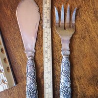 Vintage alpacca silver serving utensils | Alpacca silver serving utensils | Vintage serving set | 1950s serving set