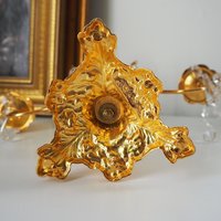 Vintage crystal candelabra | Vintage two arm candelabra | Gold plated candelabra | Vintage candelabra