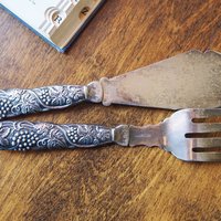Vintage alpacca silver serving utensils | Alpacca silver serving utensils | Vintage serving set | 1950s serving set