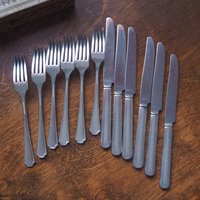 Vintage cutlery set for six | Silver plated cutlery set | Vintage silver plated forks and knives | Camden cutlery set