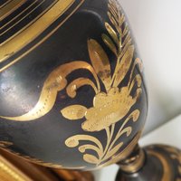 Vintage brass vase | Large vintage vase | Black brass vase | Etched floral brass vase black