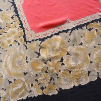 Vintage silk scarf | Floral silk scarf | Large vintage silk scarf | Square silk scarf