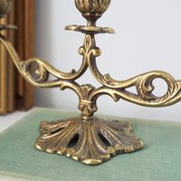 Vintage brass candelabra | Brass candelabra | Three arm brass candlestick holder | Three arm candelabra