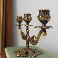 Vintage brass candelabra | Brass candelabra | Three arm brass candlestick holder | Three arm candelabra