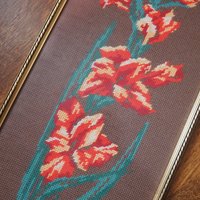 Vintage needlepoint wall art | Scandinavian wall art | Needlepoint wall hanging | Vintage wall tapestry | Handmade wall tapestry