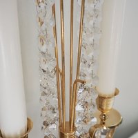Vintage crystal candelabra | Vintage two arm candelabra | Gold plated candelabra | Vintage candelabra