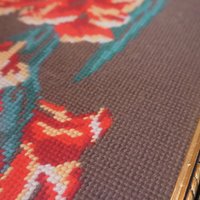 Vintage needlepoint wall art | Scandinavian wall art | Needlepoint wall hanging | Vintage wall tapestry | Handmade wall tapestry
