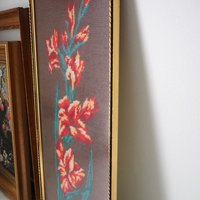 Vintage needlepoint wall art | Scandinavian wall art | Needlepoint wall hanging | Vintage wall tapestry | Handmade wall tapestry
