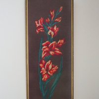 Vintage needlepoint wall art | Scandinavian wall art | Needlepoint wall hanging | Vintage wall tapestry | Handmade wall tapestry
