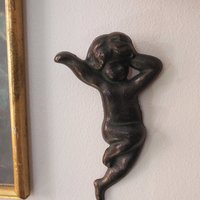 Vintage cast iron angel | Wattholma angel | Small cherub wall ornament | Vintage angel wall hanging | Made in Sweden