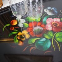 Vintage floral metal tray | Large handpainted floral tray | Vintage floral tray | Vintage Zhostovo tray