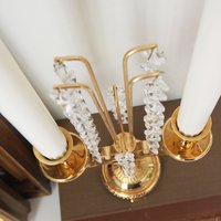 Vintage crystal candelabra | Vintage two arm candelabra | Gold plated candelabra | Vintage candelabra