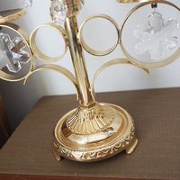Vintage crystal candelabra | Vintage two arm candelabra | Gold plated candelabra | Vintage candelabra