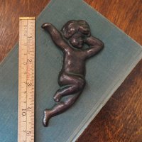 Vintage cast iron angel | Wattholma angel | Small cherub wall ornament | Vintage angel wall hanging | Made in Sweden